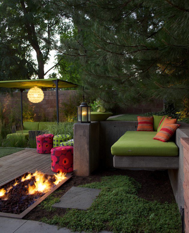 patio outdoor modern designs spaces mid century backyard stunning midcentury jardin para space garden seating fire area cozy pit firepit