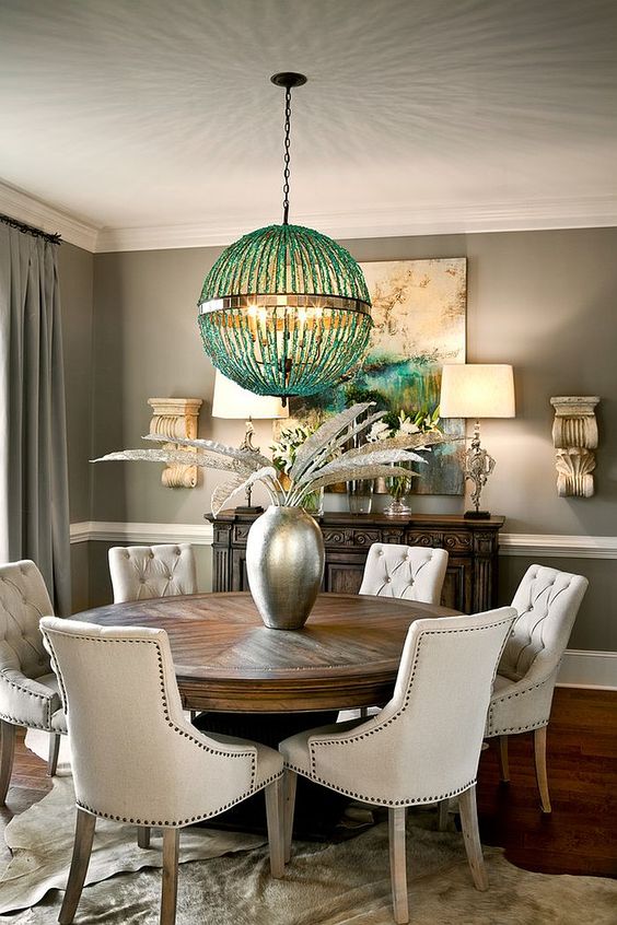 dining traditional elegant grey decor via