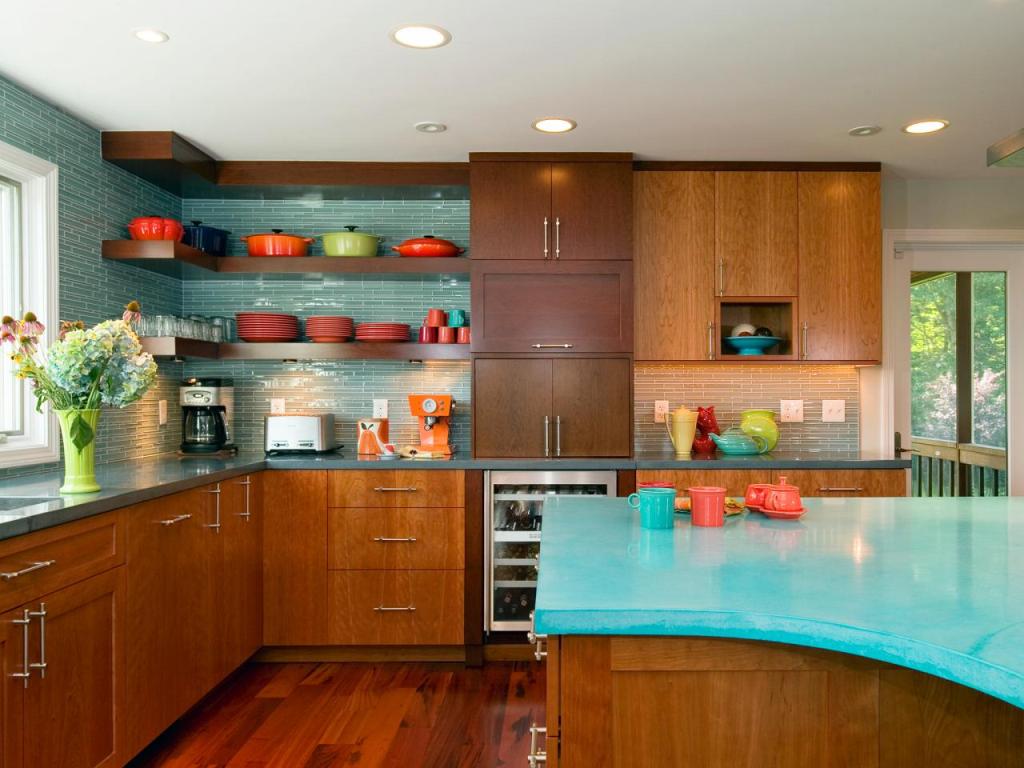 Modern Mid Century Modern Kitchen Cabinets for Small Space
