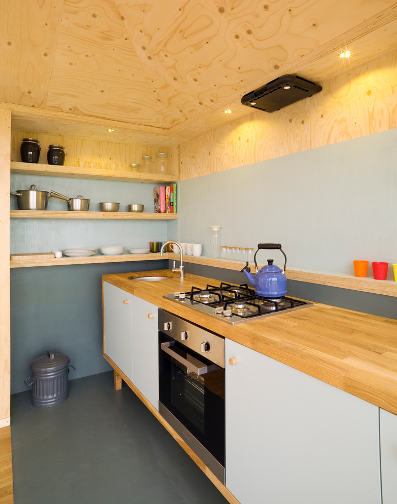 Small Mountain Style Single-wall Kitchen Dwellingdecor
