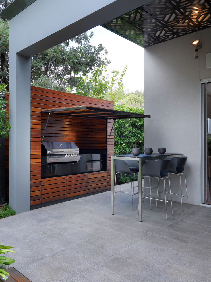 Patio With Barbecue Surrounded With Recycled Australian Hardwoods