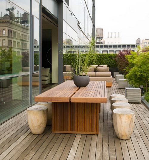 Modern Wooden Garden Patio Fence Exterior Design