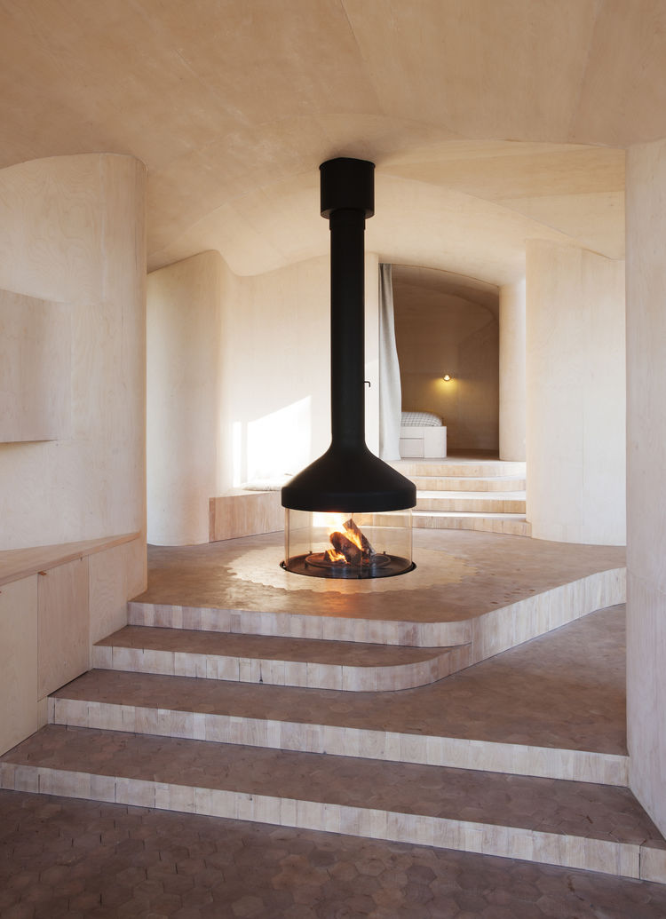 Central Fireplace with Wood Burning Stove