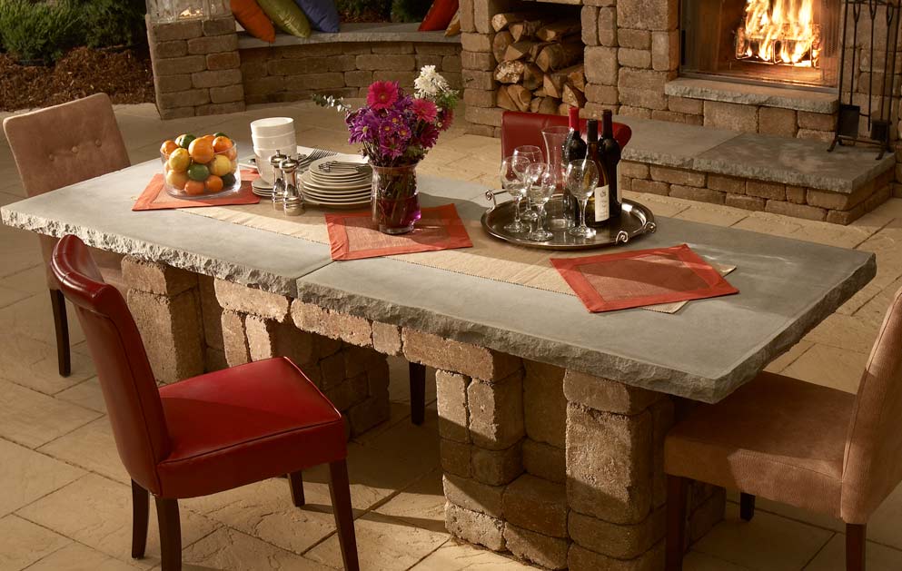 Concrete dining table