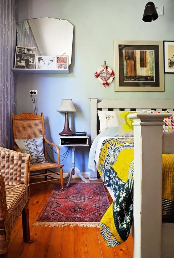 Creative and cozy eclectic bedroom by stylist Helen Edwards