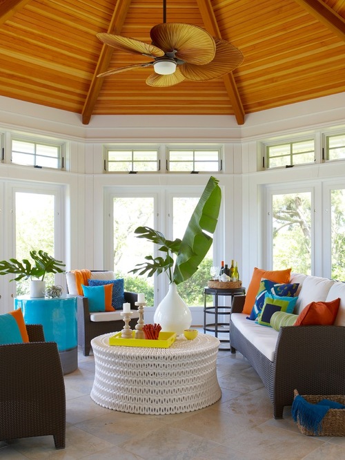 Veranda with modern living eli coffee table