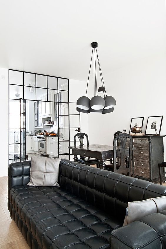 black tufted leather interior design ideas