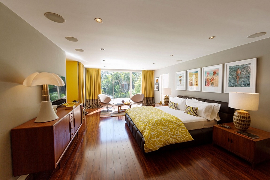 Beautiful-bedroom-in-yellow-gray-and-chocolate