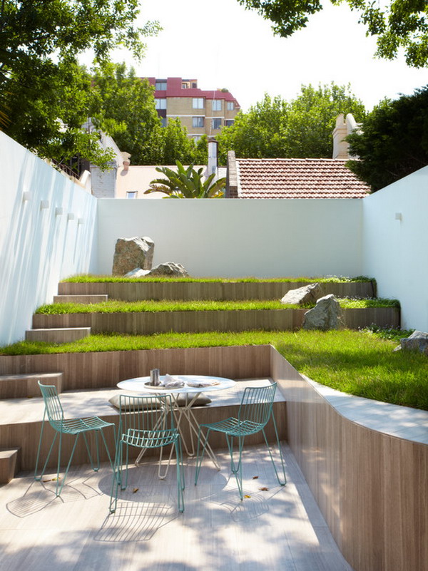 Contemporary-Outdoor-Patio-Cafe-Table-Sets-in-Terrace-Garden-Landscape