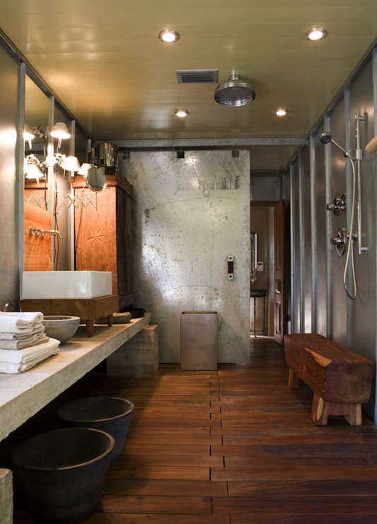 Country Chic Vanity For Industrial Bathroom