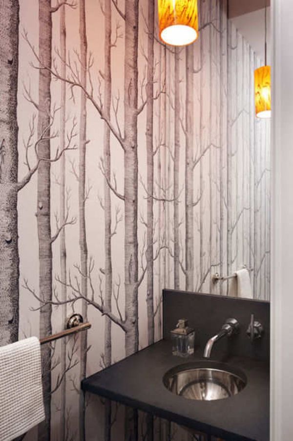 Pattern Wallpaper Bathroom