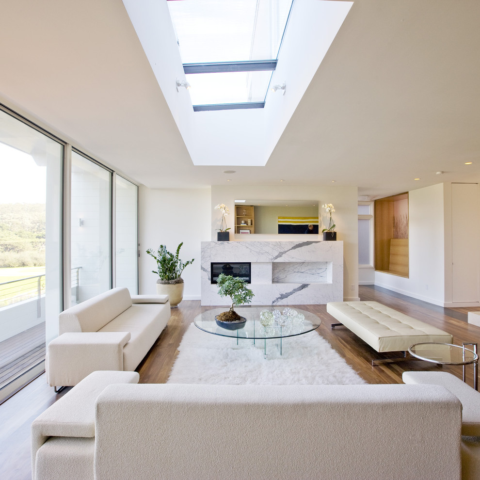Large Modern Living Room With Skylight Dwellingdecor