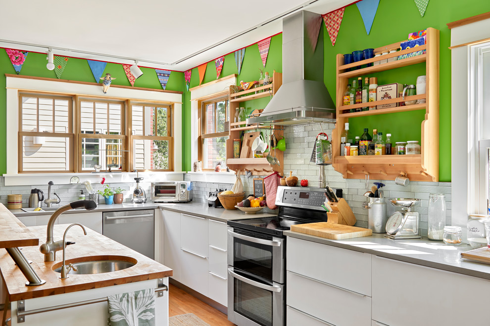 Eclectic Kitchen With Bright Extended Kitchen Dwellingdecor