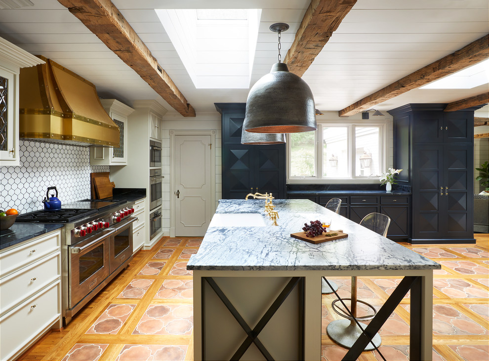 Eclectic Kitchen With Exposed Beam Dwellingdecor