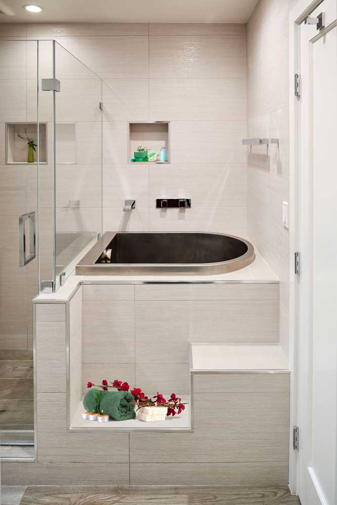 With a little more space you can install the bathtub next to the shower.