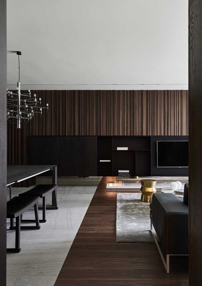 05. Dark wood panel for elegant integrated room.