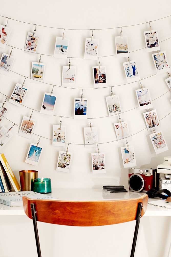 09. Look how creative this photo panel is that is perfect on the wall of the bedroom, the office and even the living room.